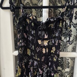 Floral Ruffle Dress with Spaghetti Straps